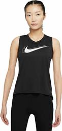 Nike Dri-Fit Swoosh Run Αμάνικη Γυναικεία Αθλητική Μπλούζα Μαύρη