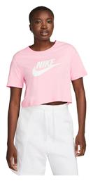 Nike Essential Γυναικείο Crop Top Κοντομάνικο Καλοκαιρινό Ροζ από το Outletcenter