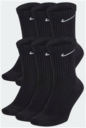 Nike Everyday Αθλητικές Κάλτσες Μαύρες 6 Ζεύγη από το E-tennis