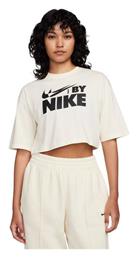 Nike Γυναικείο Αθλητικό Crop T-shirt Coconut Milk / Black από το Outletcenter