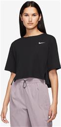 Nike Γυναικείο Αθλητικό Crop T-shirt Μαύρο από το SportsFactory