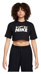 Nike Γυναικείο Αθλητικό Crop T-shirt Μαύρο από το Outletcenter