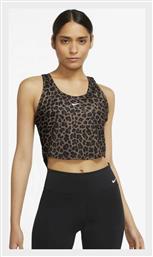 Nike One Γυναικείο Αθλητικό Crop Top Αμάνικο Dri-Fit Καφέ Καφέ