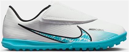 Nike Παιδικά Ποδοσφαιρικά Παπούτσια Mercurial Vapor 15 με Σχάρα Χωρίς Κορδόνια White / Baltic Blue / Pink Blast από το Cosmos Sport