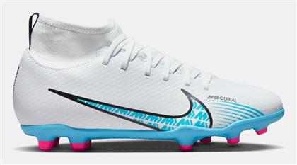 Nike Παιδικά Ποδοσφαιρικά Παπούτσια Ψηλά Mercurial Superfly 9 Club με Τάπες και Καλτσάκι White / Baltic Blue / Pink Blast