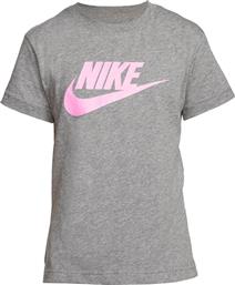 Nike Παιδική Καλοκαιρινή Μπλούζα Κοντομάνικη Γκρι Basic Futura