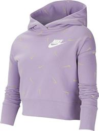 Nike Παιδικό Φούτερ Cropped με Κουκούλα για Κορίτσι Λιλά Sportswear από το HallofBrands