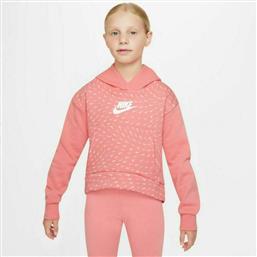 Nike Fleece Παιδικό Φούτερ με Κουκούλα και Τσέπες Ροζ