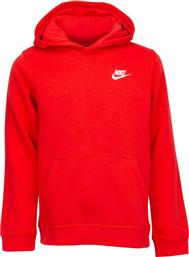 Nike Παιδικό Φούτερ με Κουκούλα και Τσέπες Κόκκινο Sportswear Club από το Outletcenter