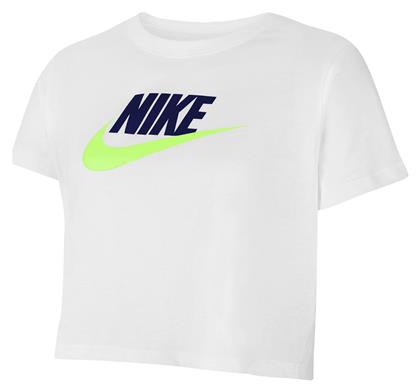 Nike Παιδικό Καλοκαιρινό Crop Top Κοντομάνικο Λευκό Futura