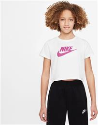 Nike Παιδικό Καλοκαιρινό Crop Top Κοντομάνικο Λευκό Sportswear G