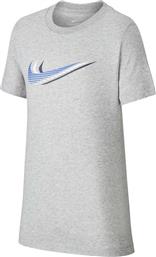 Nike Παιδικό T-shirt για Αγόρι Γκρι Sportswear Triple Swoosh