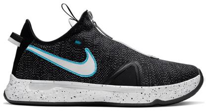 Nike PG 4 Χαμηλά Μπασκετικά Παπούτσια Black / White / Wolf Grey / Blue Fury