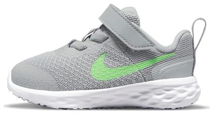 Nike Revolution 6 Αθλητικά Παιδικά Παπούτσια Running με Σκρατς Light Smoke Grey / Dark Smoke Grey / Chrome / Green Strike