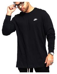 Nike Sportswear Club Ανδρική Αθλητική Μπλούζα Μακρυμάνικη Μαύρη