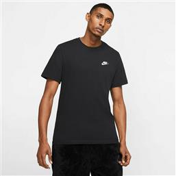 Nike Sportswear Club Ανδρικό T-shirt Μαύρο Μονόχρωμο από το Athletix