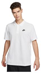 Nike Sportswear Club Essentials Ανδρικό T-shirt Κοντομάνικο Polo Λευκό από το Factory Outlet