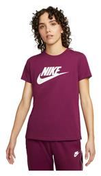 Nike Sportswear Essential Αθλητικό Γυναικείο T-shirt Sangria με Στάμπα