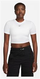 Nike Sportswear Essential Γυναικείο Αθλητικό Crop Top Κοντομάνικο Λευκό Λευκό από το E-tennis