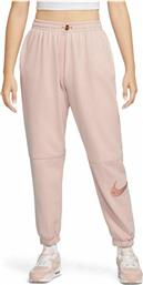 Nike Sportswear Swoosh Ψηλόμεσο Παντελόνι Γυναικείας Φόρμας με Λάστιχο Ροζ από το SportsFactory