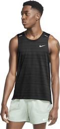 Nike Miler Ανδρική Αθλητική Μπλούζα Αμάνικη Dri-Fit Μαύρη