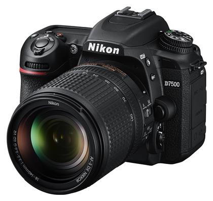 Nikon DSLR Φωτογραφική Μηχανή D7500 Crop Frame Kit (EF-S 18-55mm F3.5-5.6 IS ΙΙ + EF-S 75-300mm F4-5.6 DC III)Kit (AF-S DX 18-140mm F3.5-5.6G ED VR)Kit (smc DA 18-135mm F3.5-5.6 ED AL [IF] DC WR) Black