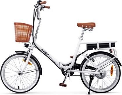 Nilox J1 20'' Λευκό Σπαστό Ηλεκτρικό Ποδήλατο Πόλης χωρίς Ταχύτητες