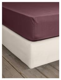 Nima Υπέρδιπλο 165x205+35εκ. με Λάστιχο Unicolors Deep Bordeaux