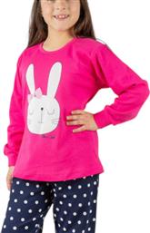 Nina Club Παιδική Πιτζάμα Χειμωνιάτικη Βαμβακερή Φούξια Rabbit από το Closet22