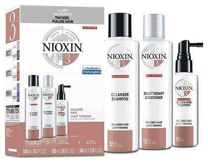 Nioxin 3 Colored Hair Light Thinning Σετ Περιποίησης Μαλλιών κατά της Τριχόπτωσης με Σαμπουάν 3τμχ