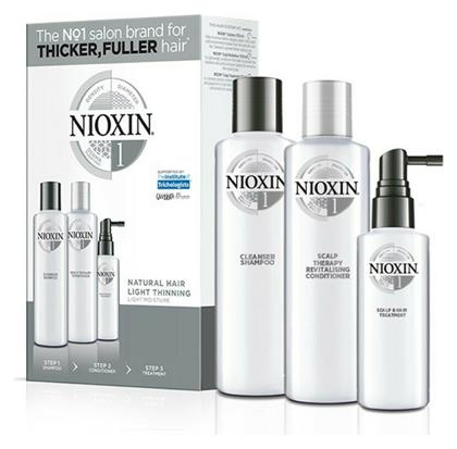 Nioxin System 1 Σετ Περιποίησης Μαλλιών κατά της Τριχόπτωσης με Σαμπουάν for Natural Hair with Light Thinning 3τμχ από το Letif