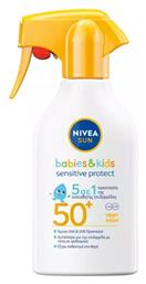 Nivea Babies & Kids Sensitive Protective Αδιάβροχο Βρεφικό Αντηλιακό Spray για Πρόσωπο & Σώμα SPF50 270ml