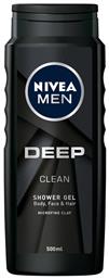 Nivea Deep Clean Αφρόλουτρο σε Gel για Άνδρες για Μαλλιά , Πρόσωπο & Σώμα 500ml