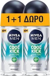 Nivea Men Cool Kick Fresh Αποσμητικό 48h σε Roll-On 2x50ml από το Pharm24