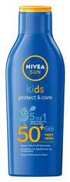 Nivea Sun Kids Protect & Care Αδιάβροχο Παιδικό Αντηλιακό Γαλάκτωμα για Πρόσωπο & Σώμα SPF50 200ml