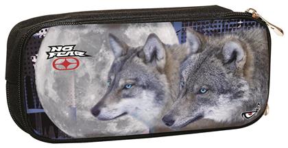 No Fear Moonlight Wolves Κασετίνα με 1 Θήκη Γκρι