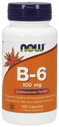 Now Foods B-6 Βιταμίνη 100mg 100 κάψουλες