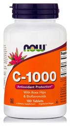 Now Foods C-1000 With Rose Hips And Bioflavonoids Βιταμίνη 1000mg 100 ταμπλέτες