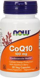 Now Foods CoQ10 100mg with Hawthorn Berry 30 φυτικές κάψουλες από το Pharm24
