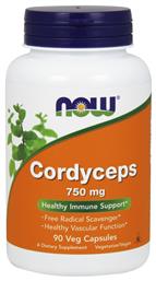 Now Foods Cordyceps Organic 750mg 90 φυτικές κάψουλες