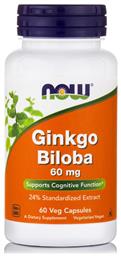 Now Foods Ginkgo Biloba 60mg 60 φυτικές κάψουλες από το Pharm24