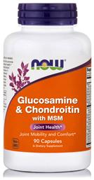 Now Foods Glucosamine & Chondroitin with Msm Συμπλήρωμα για την Υγεία των Αρθρώσεων 90 κάψουλες