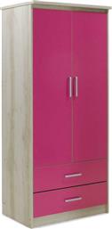 Ντουλάπα Looney Δίφυλλη Castillo-Ροζ 81x57x183cm από το Designdrops