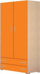 Ντουλάπα Νο.2 Δίφυλλη Δρυς-Πορτοκαλί 105x50x180cm από το Designdrops