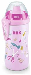 Nuk Εκπαιδευτικό Μπιμπερό Junior Cup Καπάκι Push Pull 36m+ Ροζ 300ml 300ml