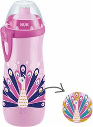 Nuk Εκπαιδευτικό Μπιμπερό Sports Cup 24m+ Pink Peacock 450ml