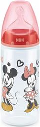 Nuk Πλαστικό Μπιμπερό First Choice Plus Mickey & Minnie Κατά των Κολικών με Θηλή Σιλικόνης 300ml για 6-18 μηνών Red από το Pharm24