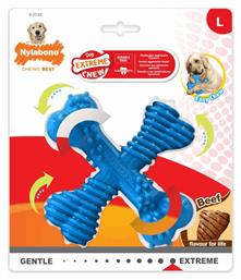 Nylabone Dura ''X'' Beef Παιχνίδι Κόκκαλο Σκύλου Μασητικό με Γεύση Βοδινό Large Μπλε