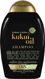 OGX Hydrate & Defrizz + Kukui Oil Σαμπουάν Αναδόμησης/Θρέψης για Φριζαρισμένα Μαλλιά 385ml