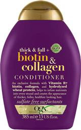 OGX Thick & Full + Biotin & Collagen Conditioner Όγκου για Όλους τους Τύπους Μαλλιών 385ml
